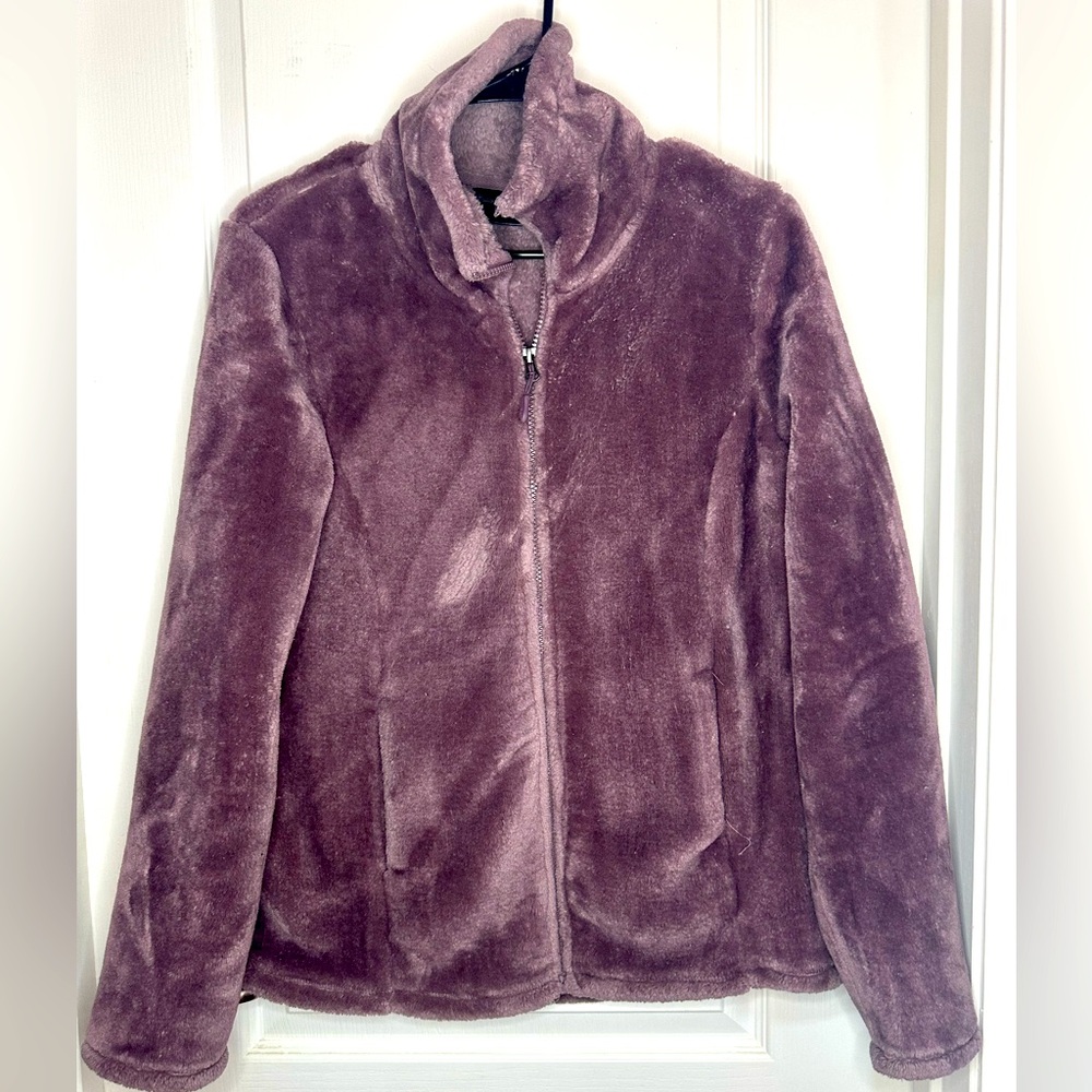 32° Heat medium purple plush fullzip sweater